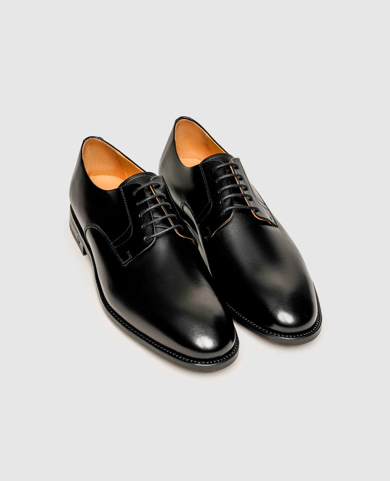Goodyear-Welted Plain Derby Shoe for Men in Elegant Smooth Leather ...
